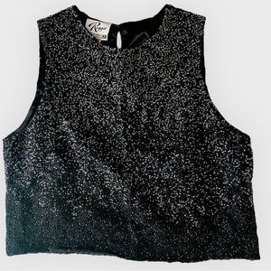 Vintage beaded formal sleeveless top